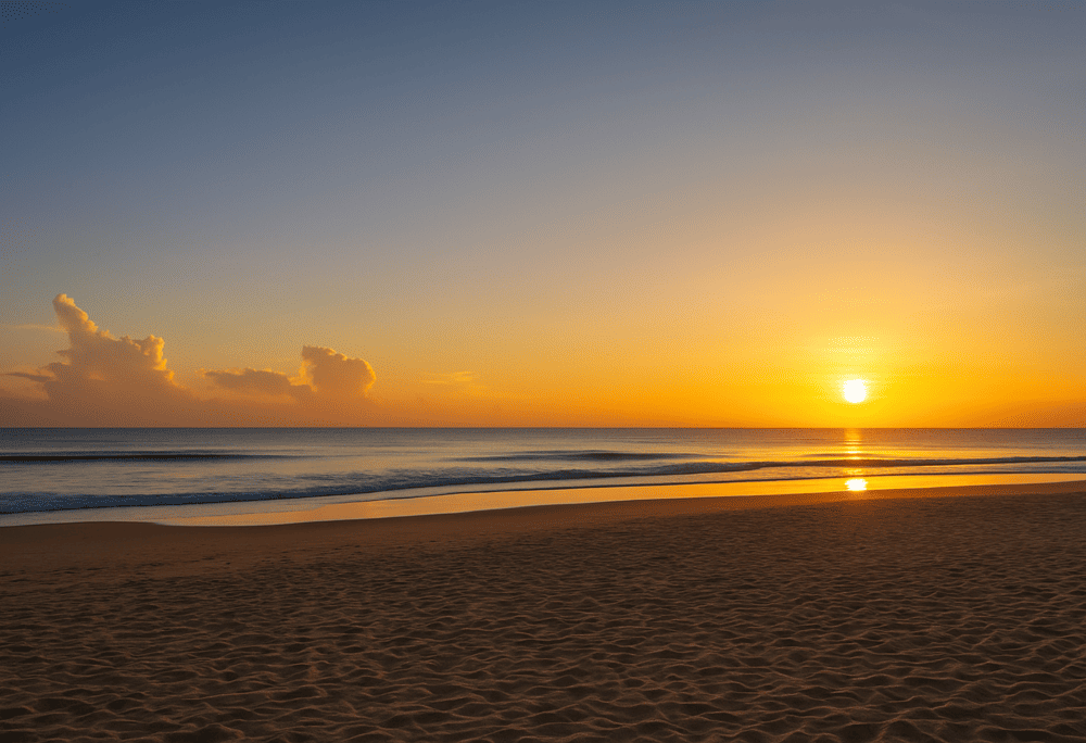 Arrive early to enjoy a serene sunrise or stay late to witness a stunning sunset over the horizon